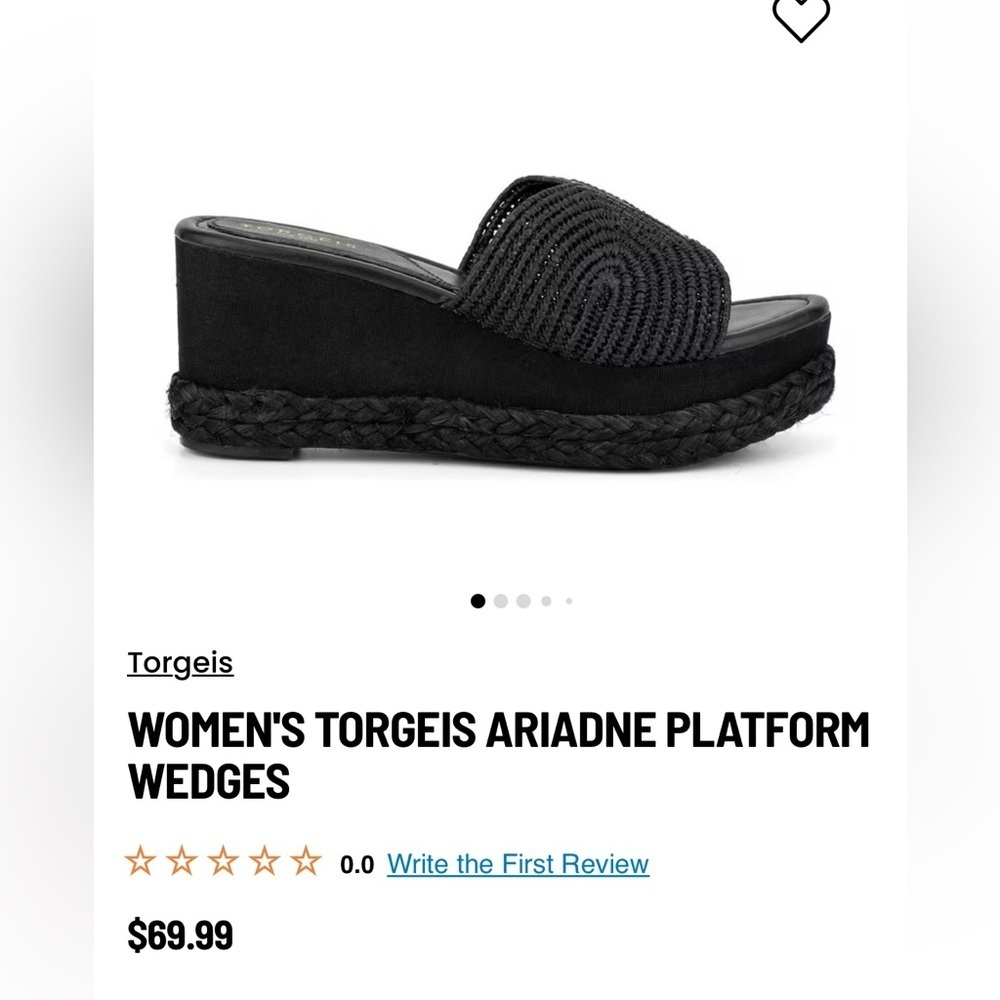 WOMEN'S TORGEIS ARIADNE PLATFORM WEDGES Black Size 9